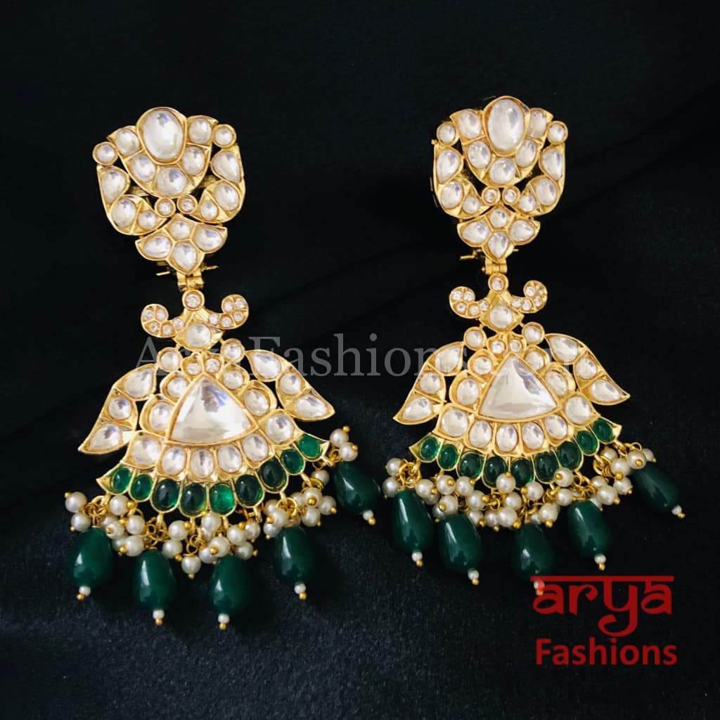 Bridal Jadau Kundan Ruby Emerald Chandbali