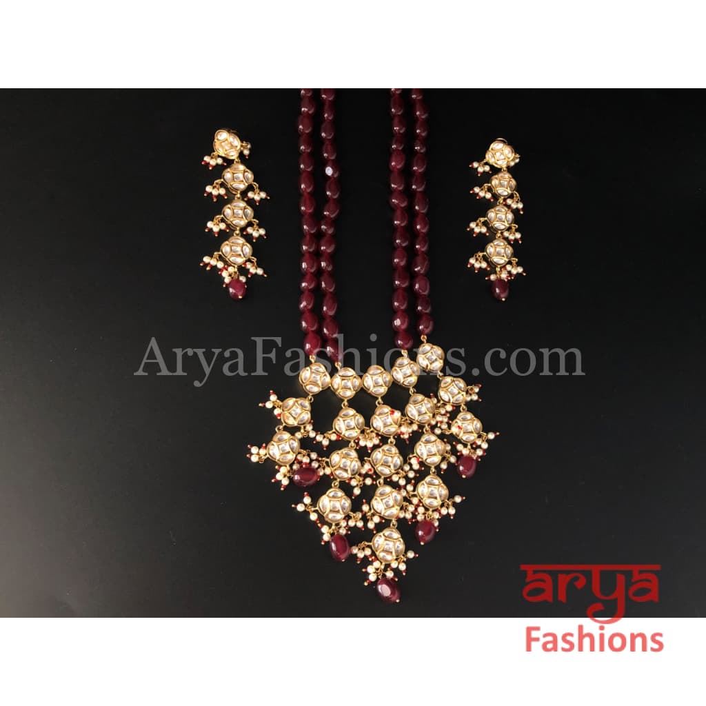 Bridal Ruby Kundan Long Necklace