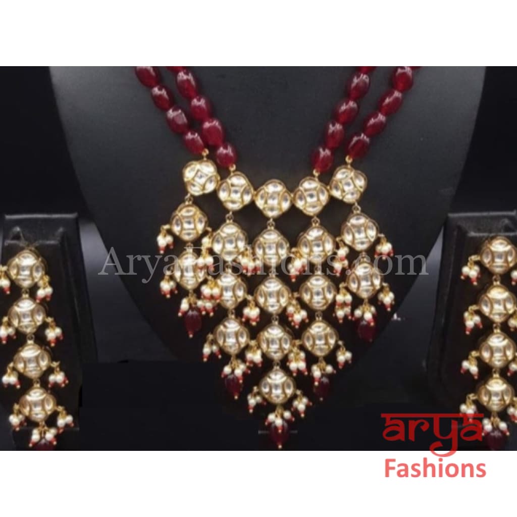 Bridal Ruby Kundan Long Necklace