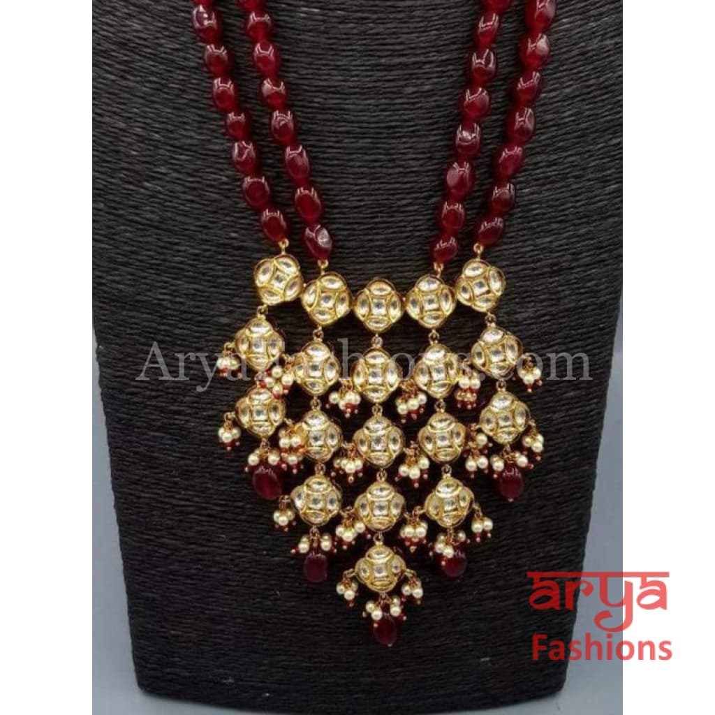Bridal Ruby Kundan Long Necklace