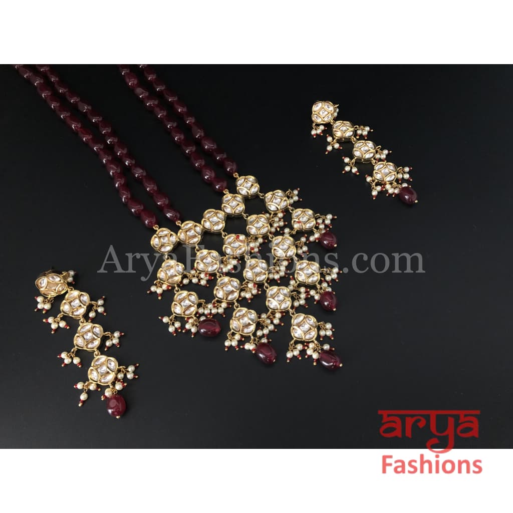 Bridal Ruby Kundan Long Necklace