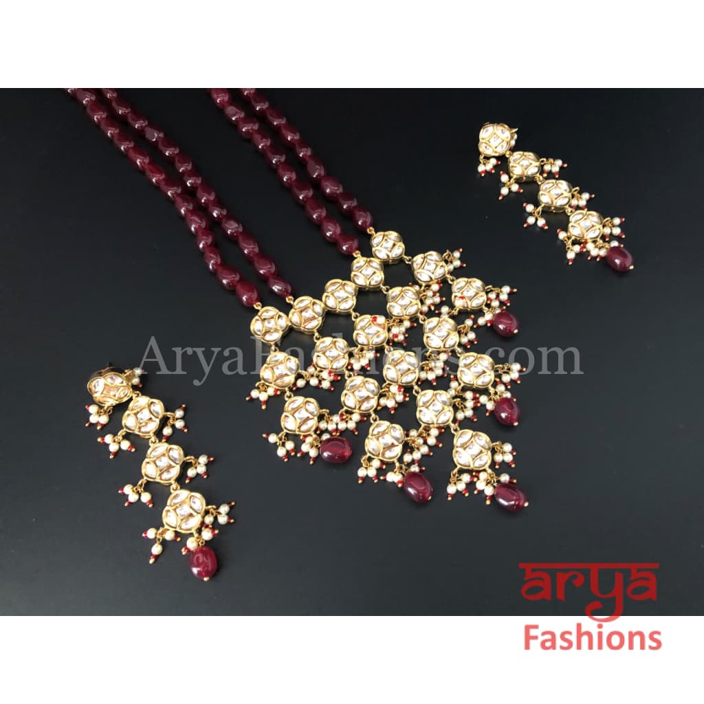 Bridal Ruby Kundan Long Necklace