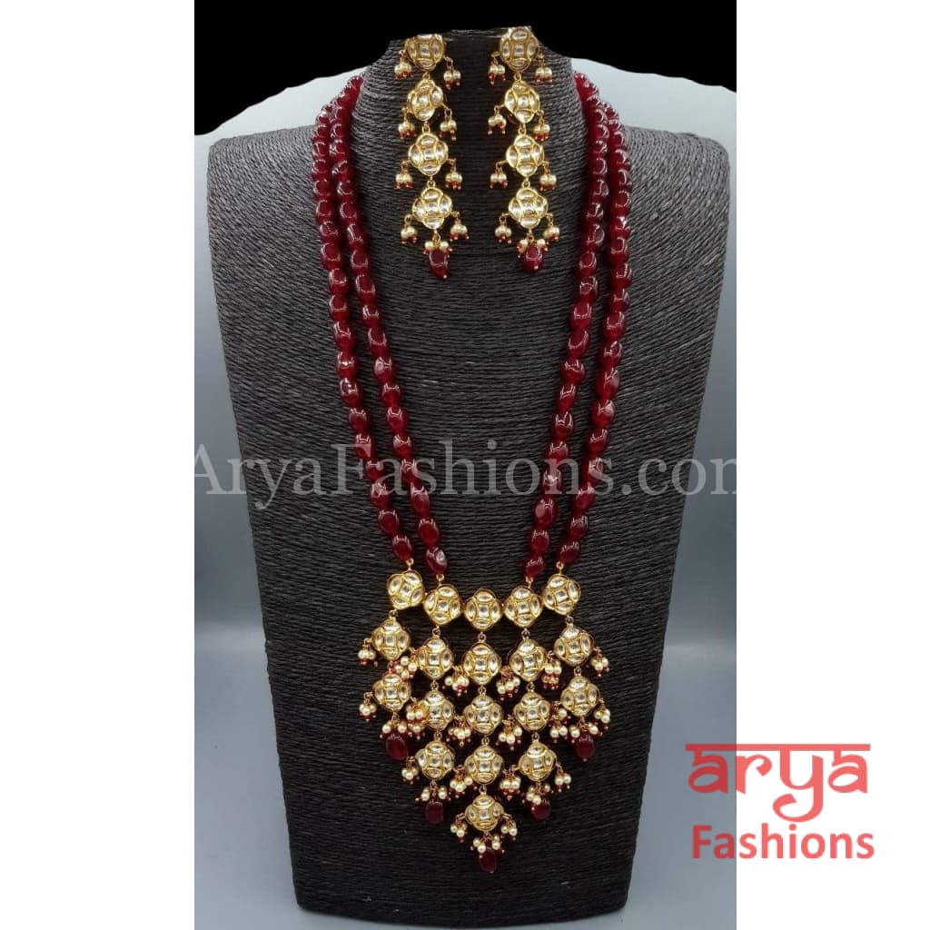 Bridal Ruby Kundan Long Necklace