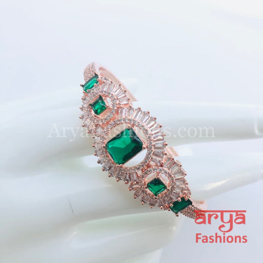 CZ Emerald Bracelet/ Indian Green Cubic Zirconia Bracelet