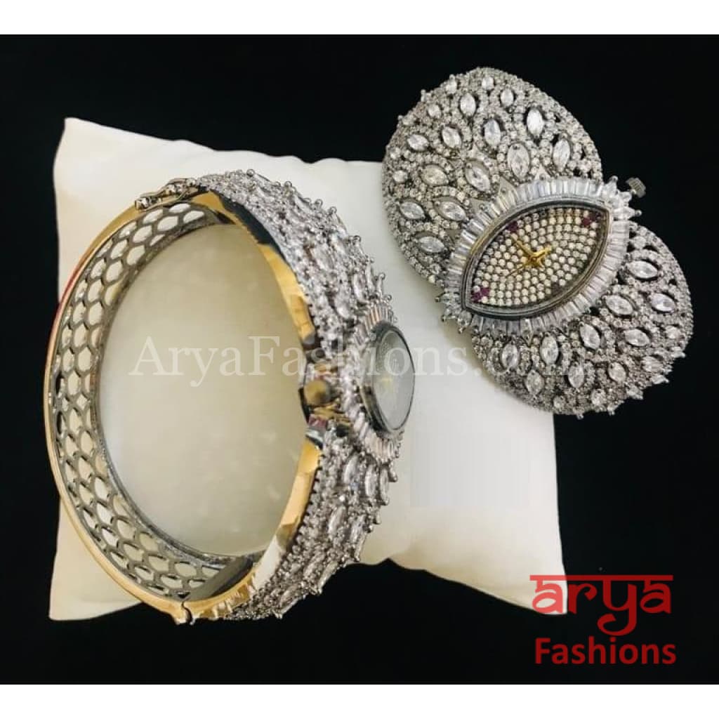 CZ Stone Designer Female Wrist Watch/ Hip Hop Bracelet Watch