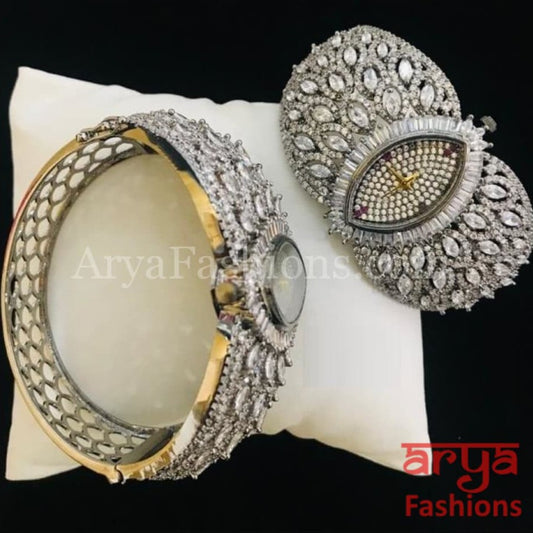 CZ Stone Designer Female Wrist Watch/ Hip Hop Bracelet Watch