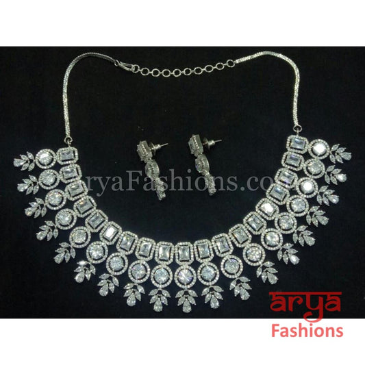 Dazzling Bridal Cubic Zirconia Necklace CZ Wedding Set
