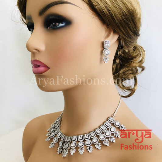 Dazzling Bridal Cubic Zirconia Necklace CZ Wedding Set