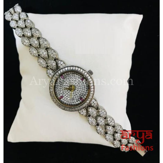 Designer Victorian CZ Bracelet Watch/ Stone Female Wrist Hip Hop Watch