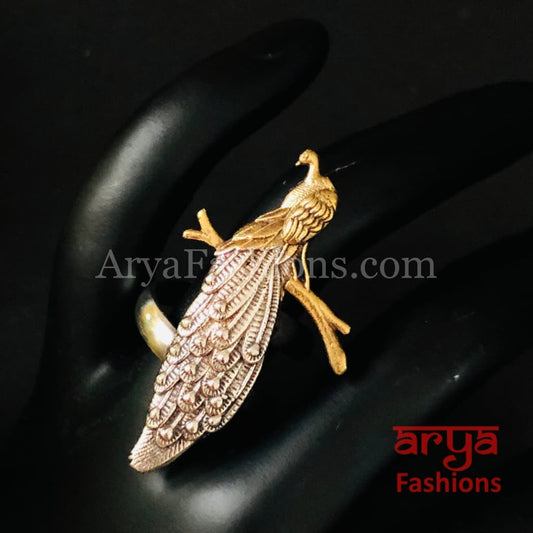 Dual Tone/Oxidized Silver Ring/Trendy Ring/Statement Ring/German Ring