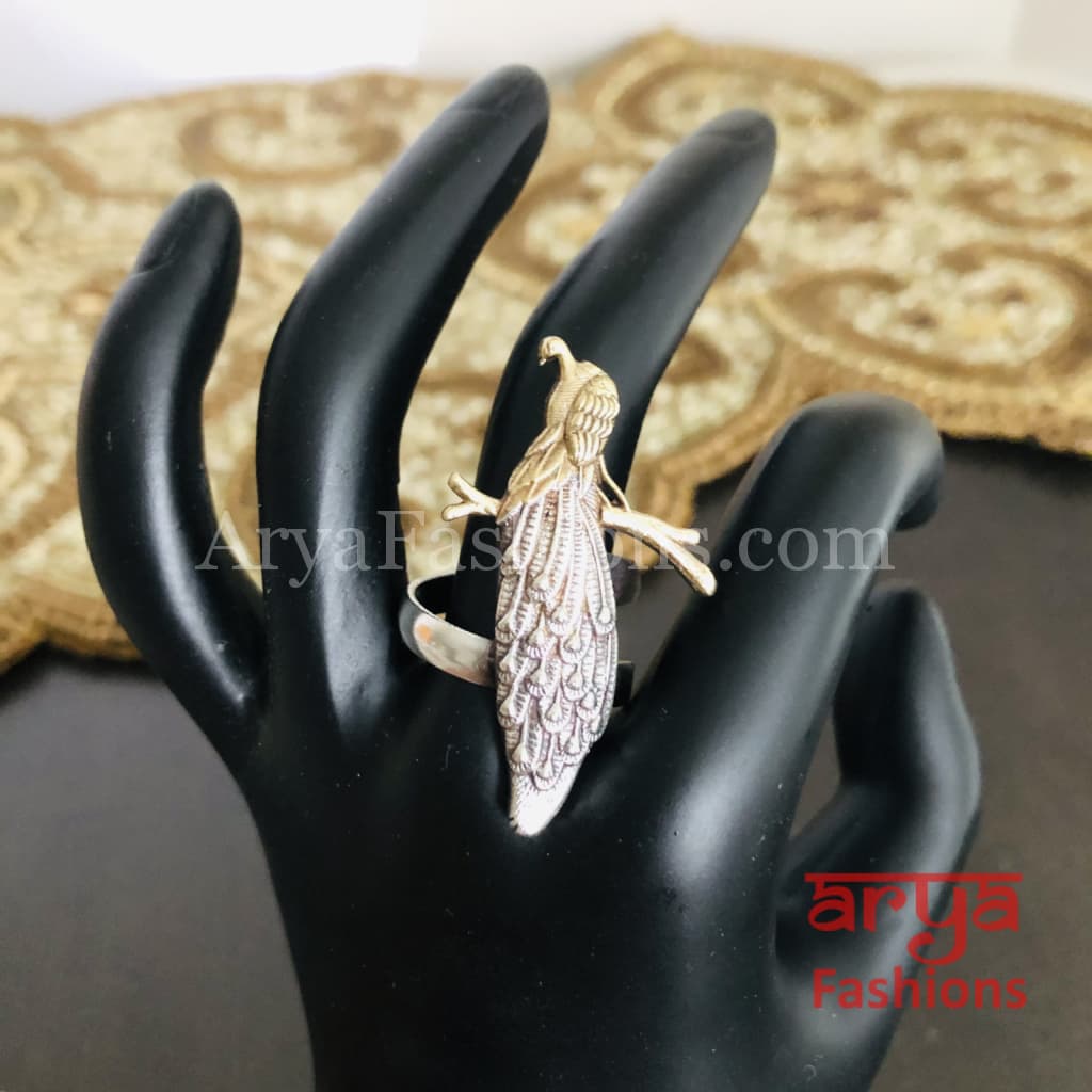 Dual Tone/Oxidized Silver Ring/Trendy Ring/Statement Ring/German Ring