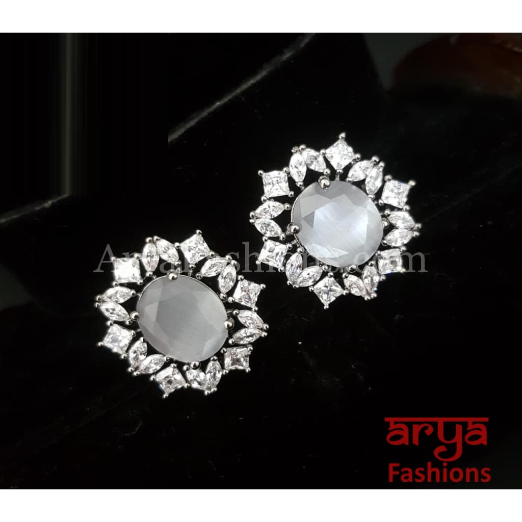 Eshani CZ Black Victorian Studs
