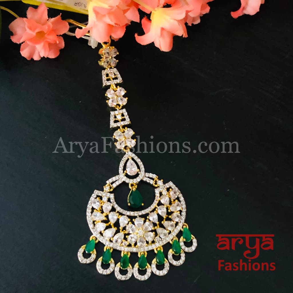 Golden Emerald CZ Mang Tika/ Ruby Tika