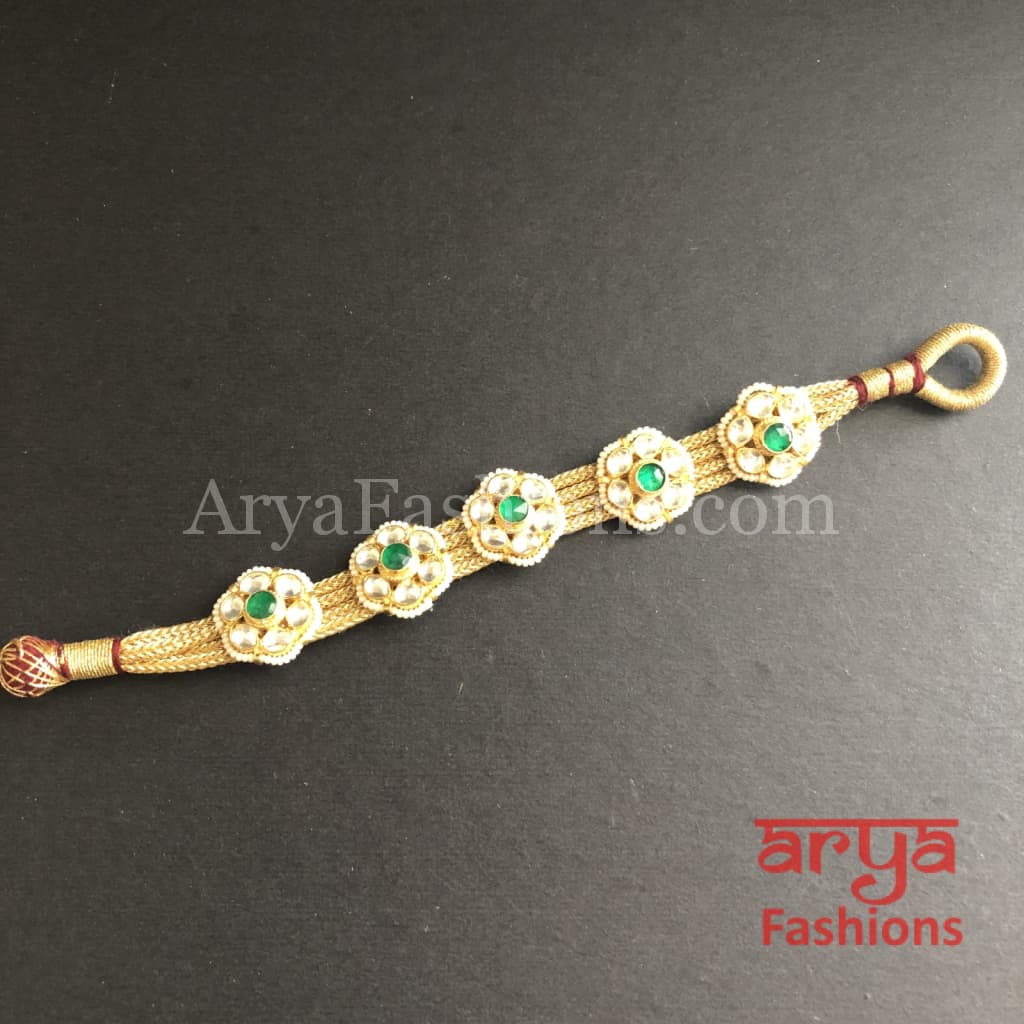 Golden Kundan Bracelet/Bridal Indian Bracelet/Jadau Polki Bracelet Bangle