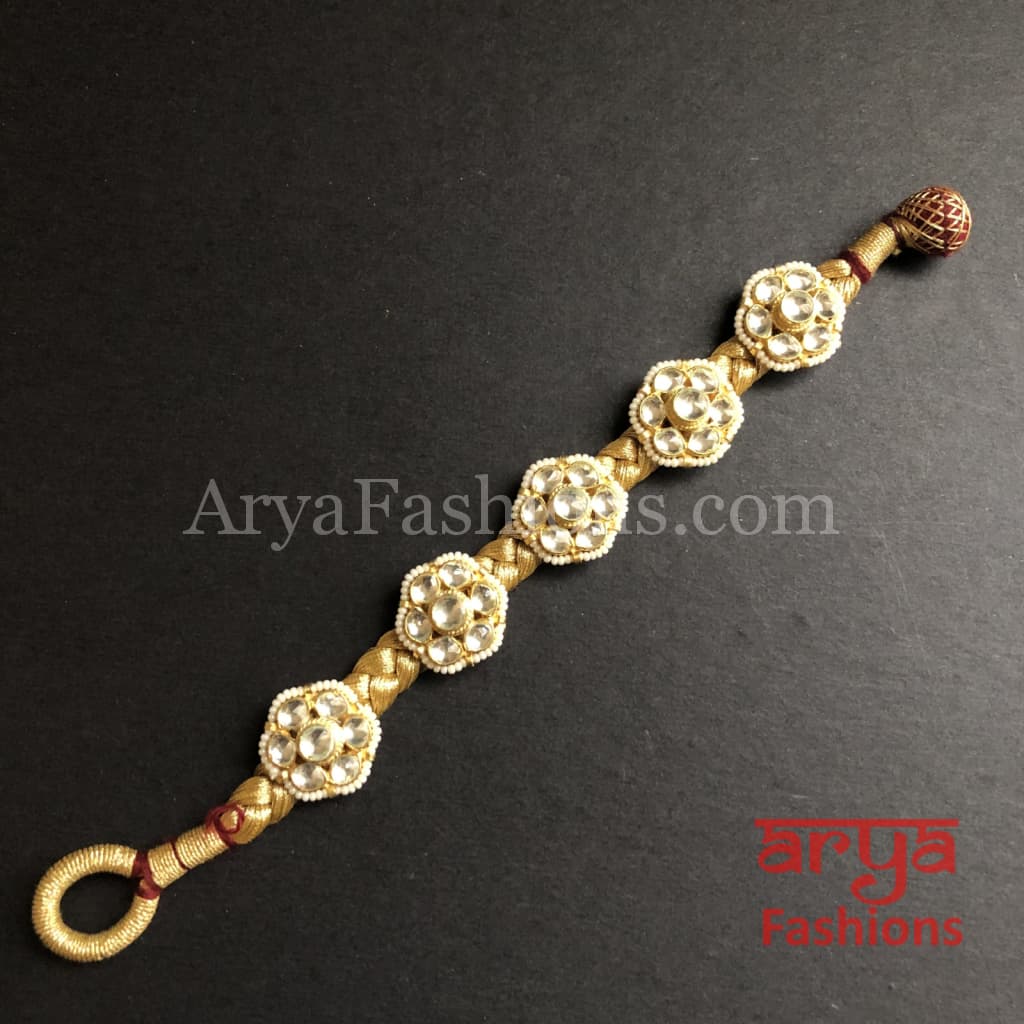 Golden Kundan Bracelet/Bridal Indian Bracelet/Jadau Polki Bracelet Bangle