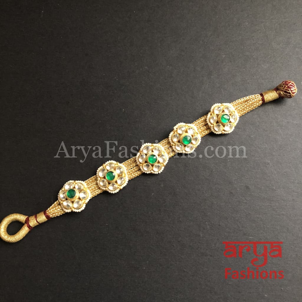Golden Kundan Bracelet/Bridal Indian Bracelet/Jadau Polki Bracelet Bangle