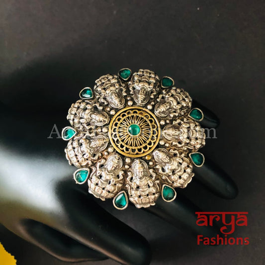 Green German Silver Ring/Statement Ring/Oxidized Ring/Trendy/Bohemian Ring