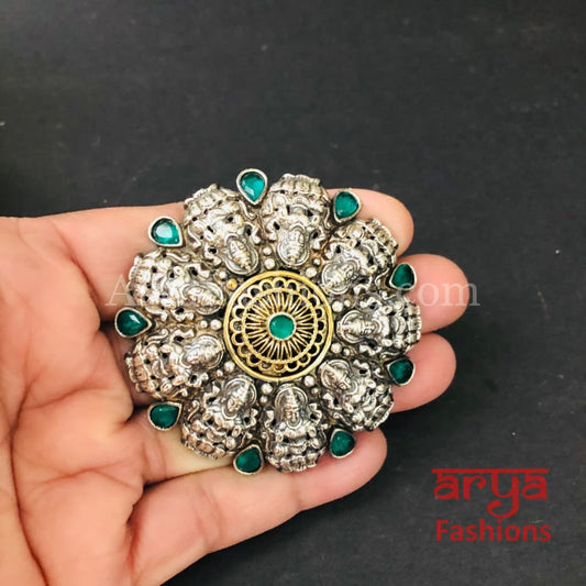 Green German Silver Ring/Statement Ring/Oxidized Ring/Trendy/Bohemian Ring