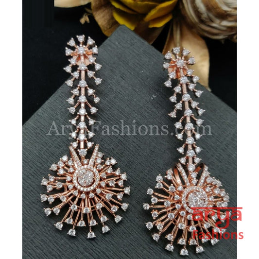 Hira CZ Designer Statement Earrings
