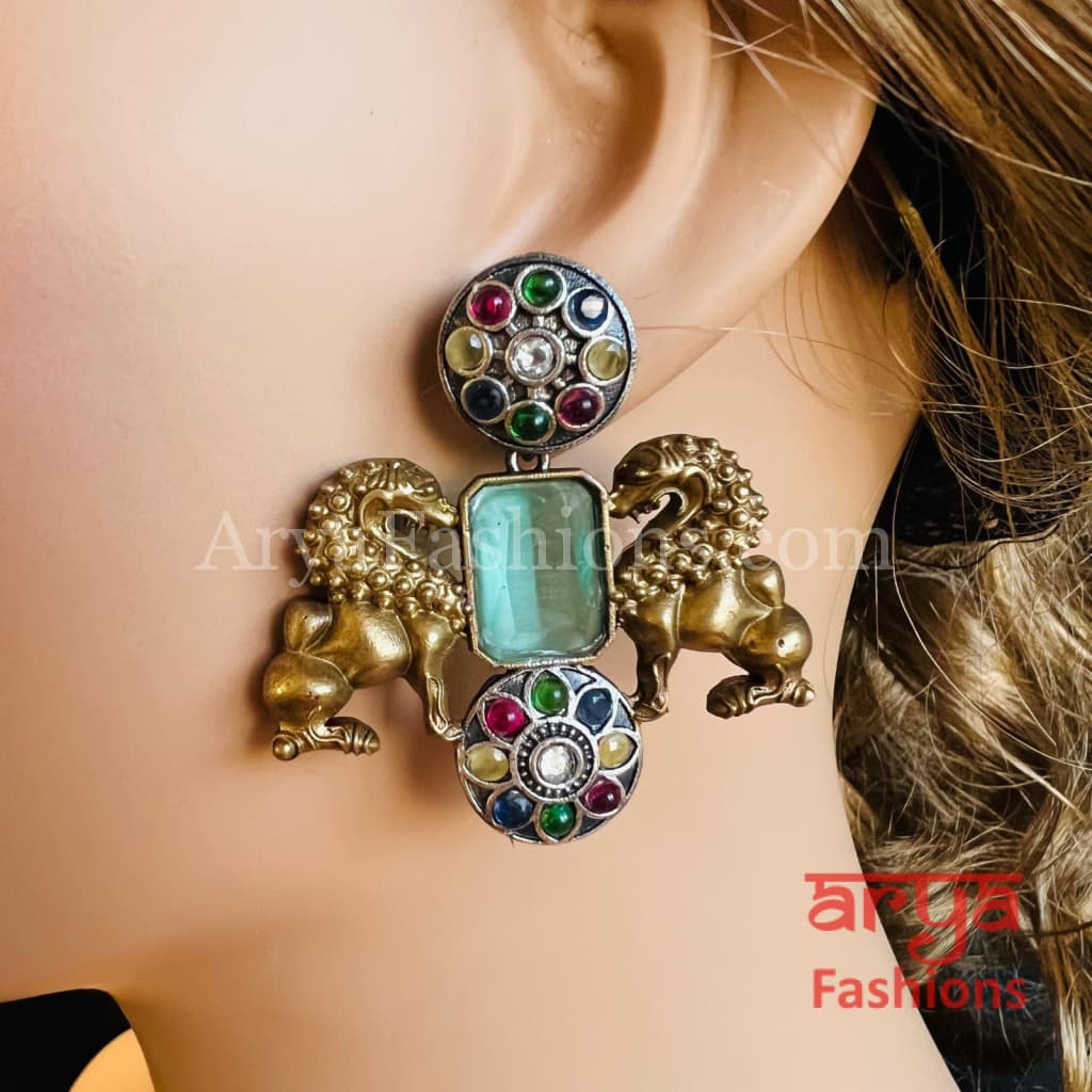 Hiya Dual Tone Antique Indian Chandbali