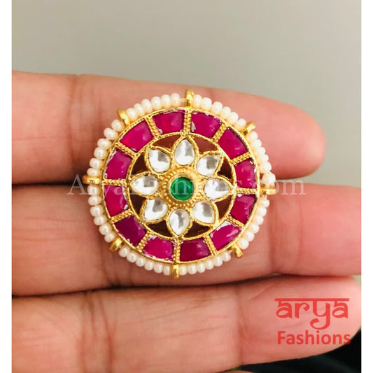 Indian Bridal Kundan Jadau Ring/ Rajwadi Statement Ring