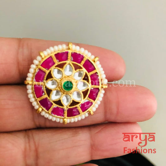 Indian Bridal Kundan Jadau Ring/ Rajwadi Statement Ring