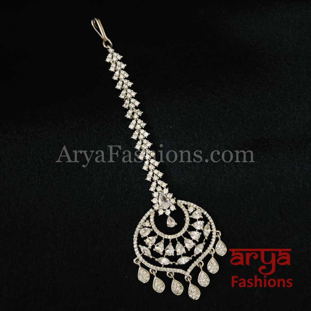 Indian Silver CZ Mang Tika