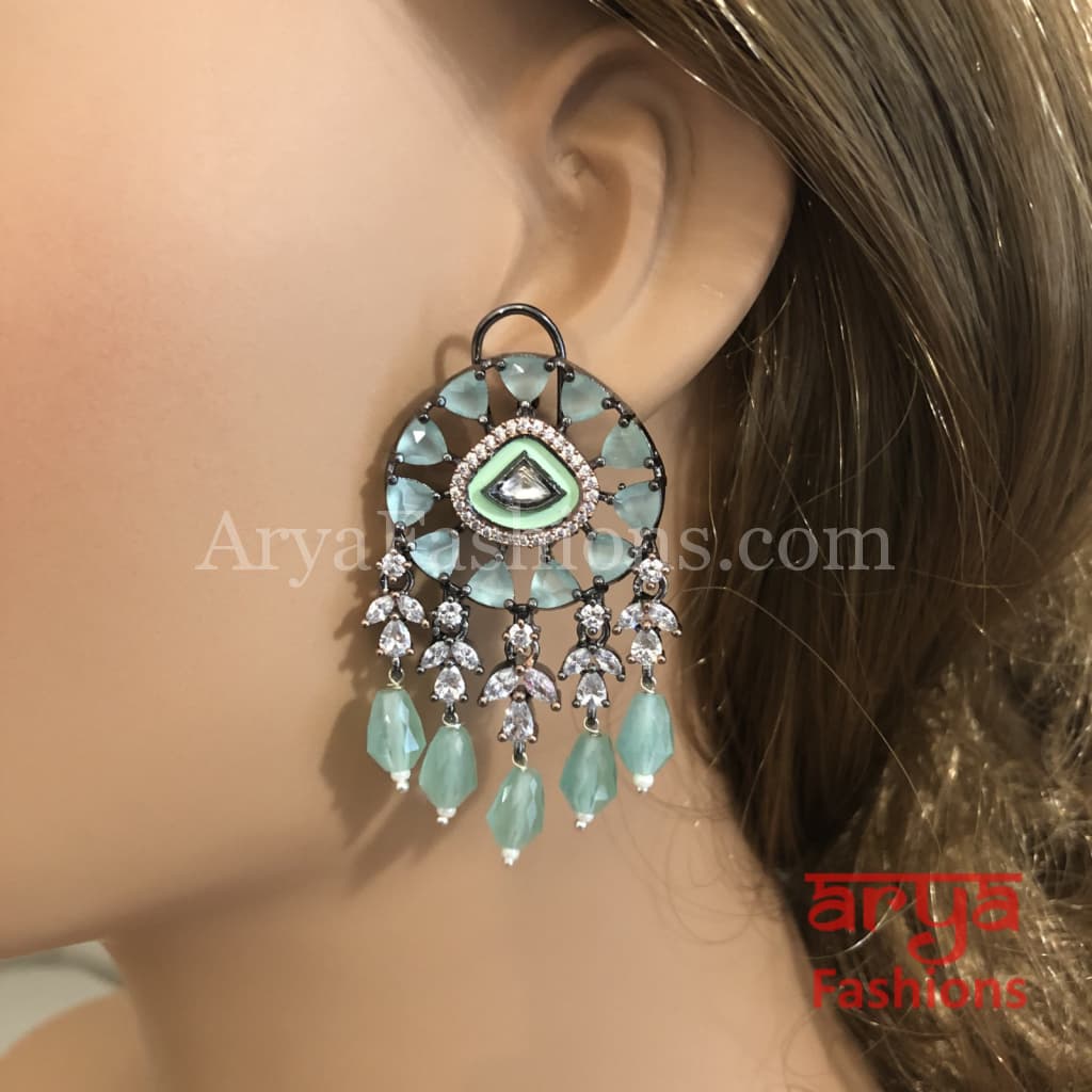 Isha Victorian Rose Gold Cubic Zirconia Stud Earrings