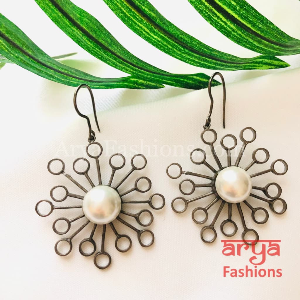 Ivanka Celestial Earrings Fusion Earrings/Handmade Earrings/Golden Statement