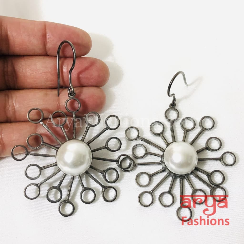 Ivanka Celestial Earrings Fusion Earrings/Handmade Earrings/Golden Statement