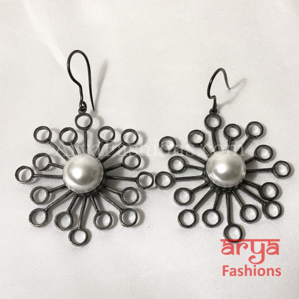 Ivanka Celestial Earrings Fusion Earrings/Handmade Earrings/Golden Statement
