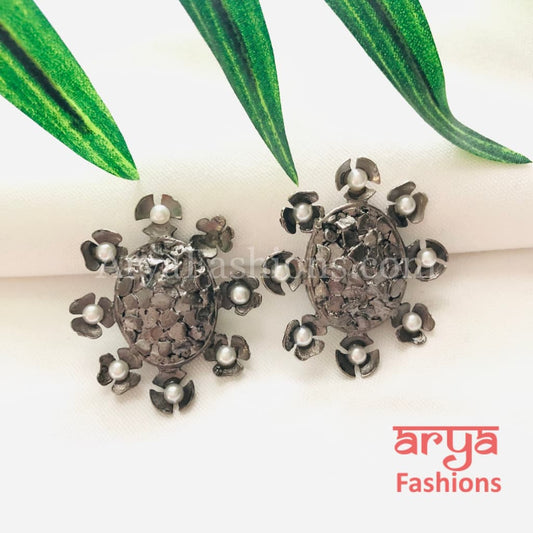 Ivanka Fusion Chipped Stud Earrings/Fusion Indo Western Earrings