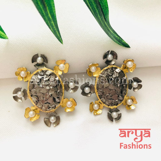 Ivanka Fusion Chipped Stud Earrings/Fusion Indo Western Earrings