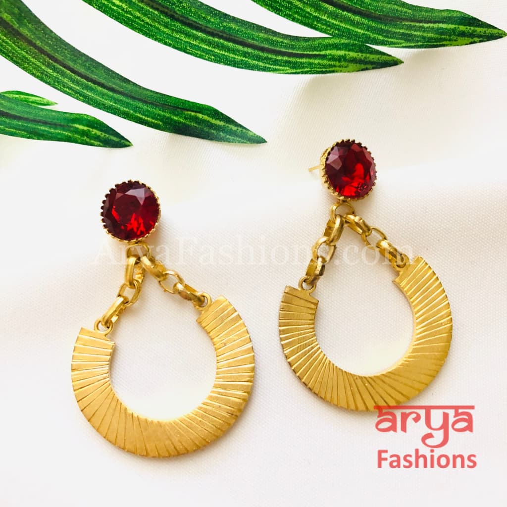 Ivanka Golden Red Fusion Earrings/Handmade Earrings/ Statement earrings