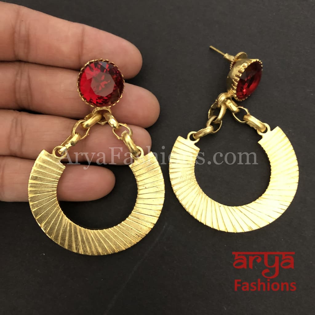 Ivanka Golden Red Fusion Earrings/Handmade Earrings/ Statement earrings