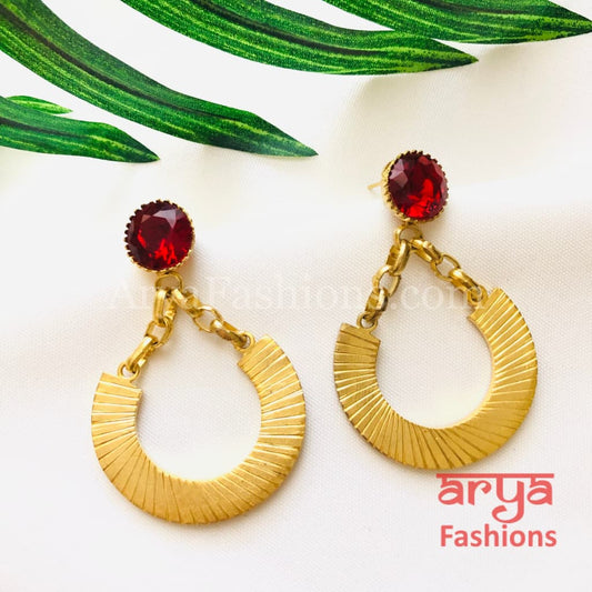 Ivanka Golden Red Fusion Earrings/Handmade Earrings/ Statement earrings