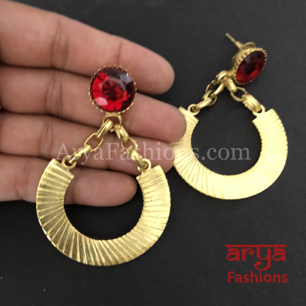 Ivanka Golden Red Fusion Earrings/Handmade Earrings/ Statement earrings