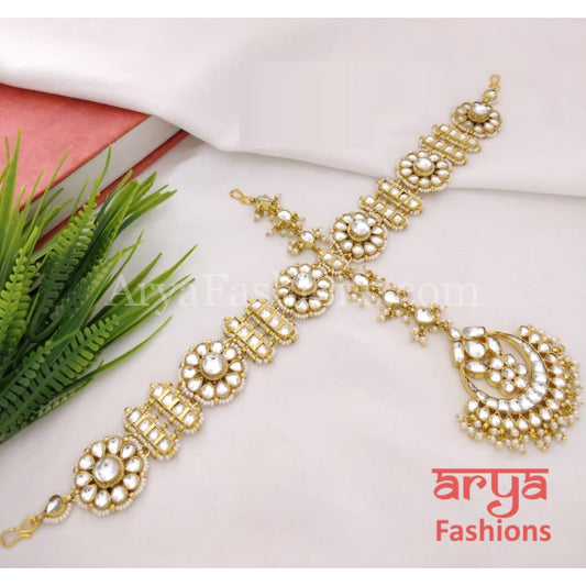 Jodha Akbar Pacchi Kundan Mathapatti/ Sheeshphool/ Bridal Mathapatti