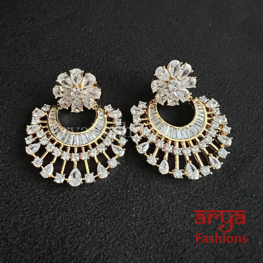 Kiara CZ Cocktail Chandbali Earrings