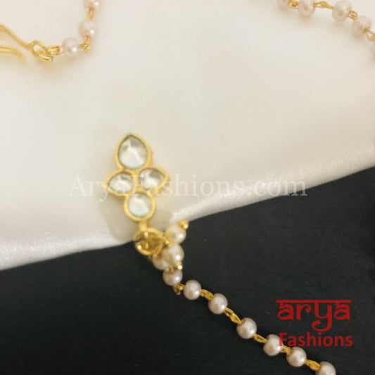 Kundan CZ non piercing nose ring/ Flower Pacchi Nose Clip/ Bridal Nosepin