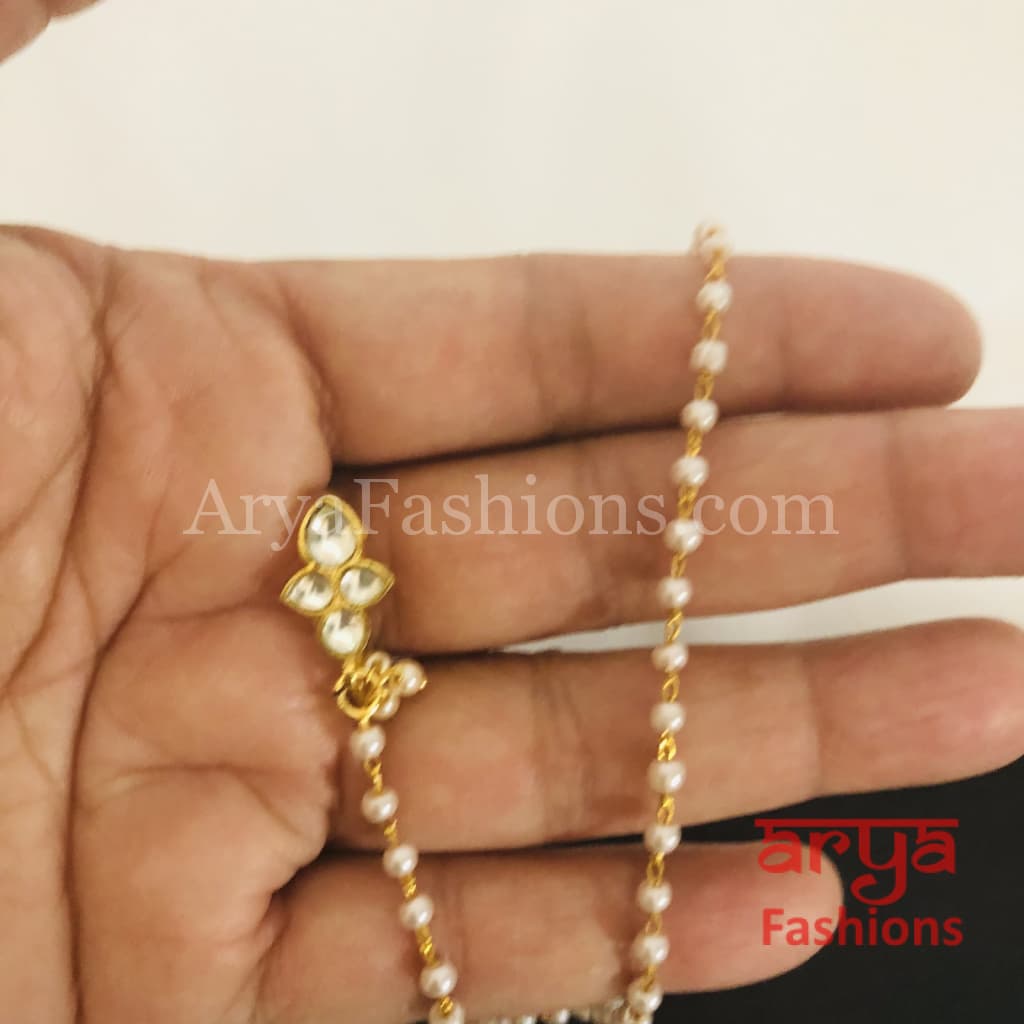 Kundan CZ non piercing nose ring/ Flower Pacchi Nose Clip/ Bridal Nosepin