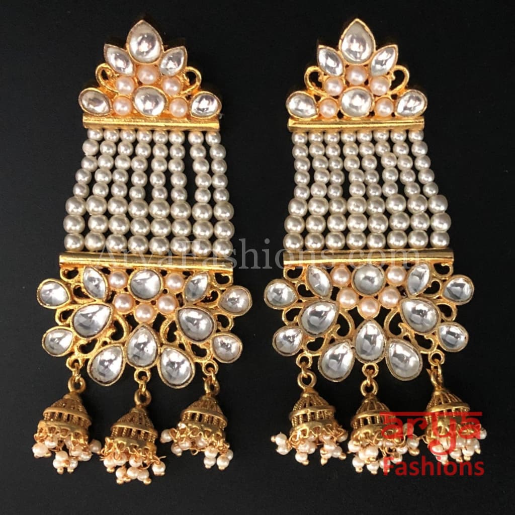 Lakshmi Kundan Pearl Jhumka Earrings