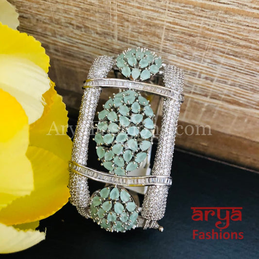 Lisha Mint Green Designer CZ Ethnic Bracelet
