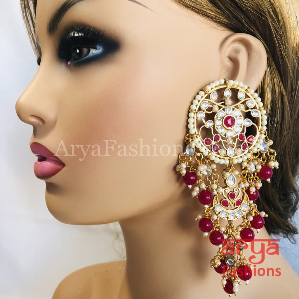 Mahi Jadau Long Kundan Earrings
