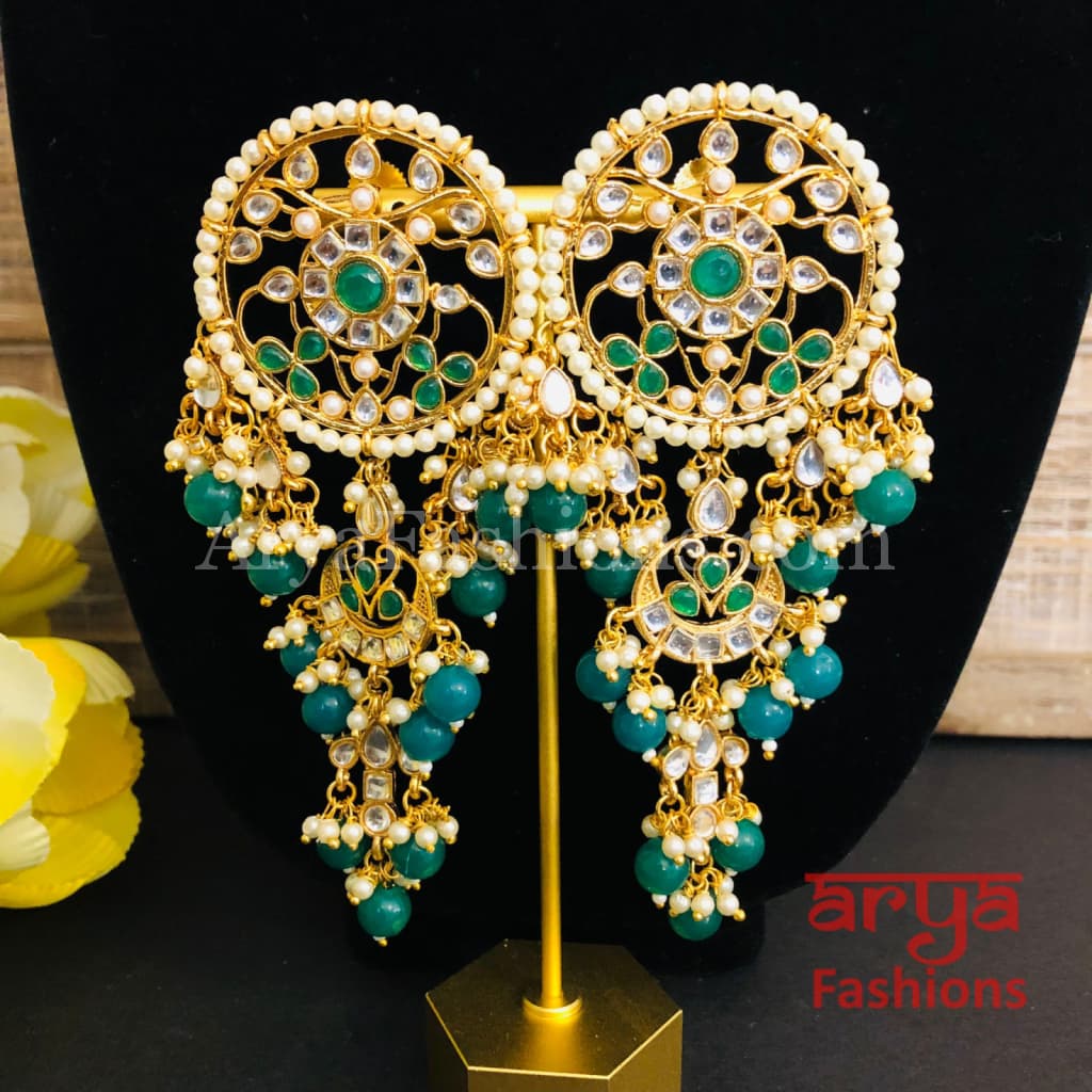Mahi Jadau Long Kundan Earrings