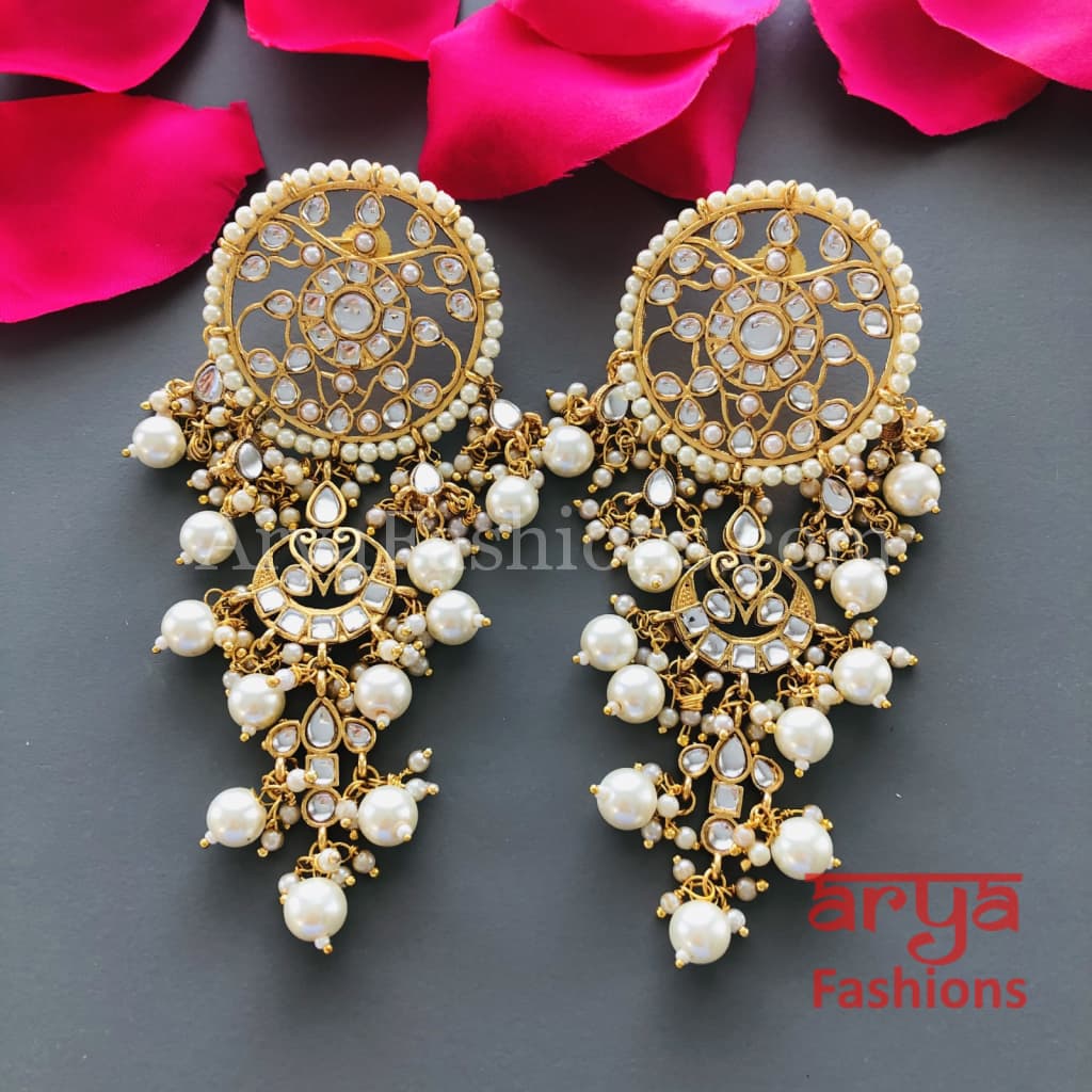 Mahi Jadau Long Kundan Earrings