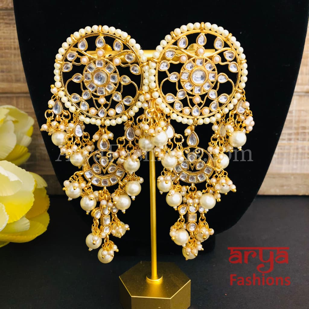 Mahi Jadau Long Kundan Earrings