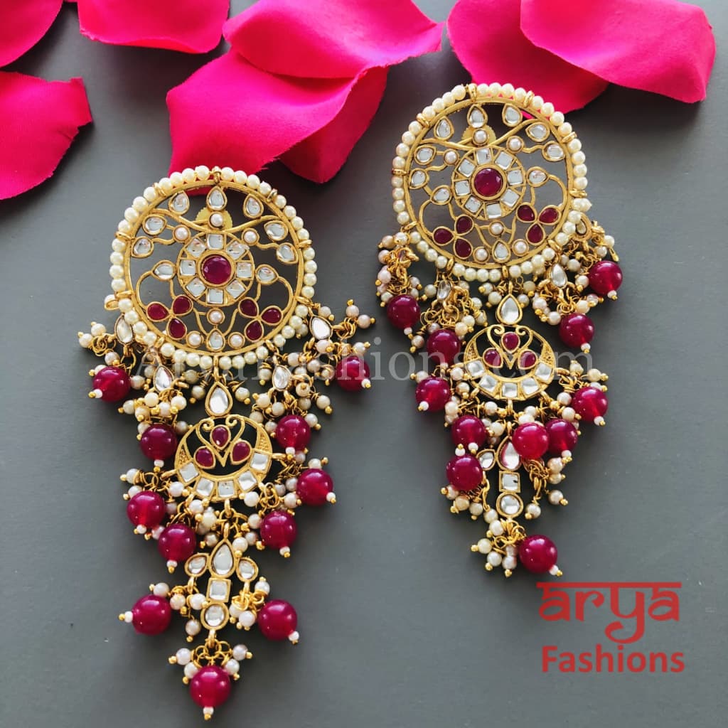 Mahi Jadau Long Kundan Earrings