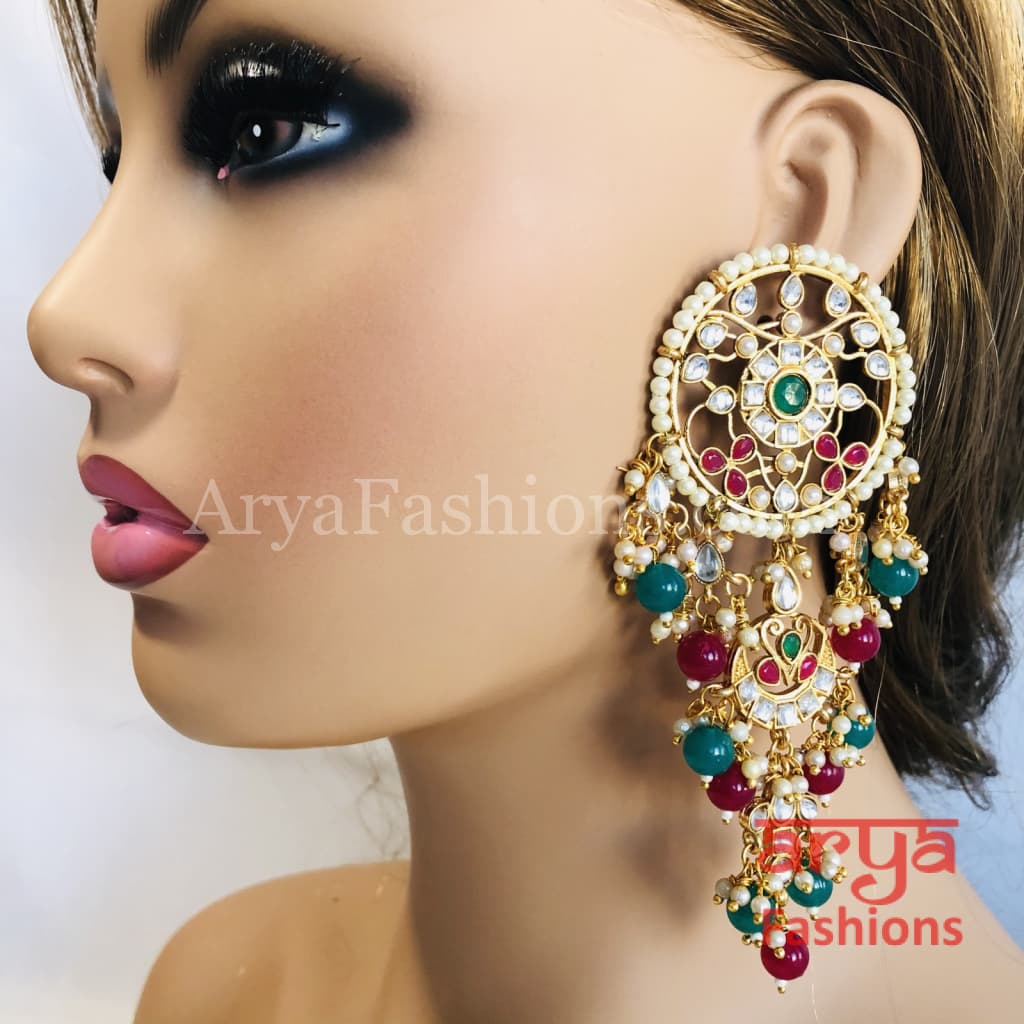 Mahi Jadau Long Kundan Earrings