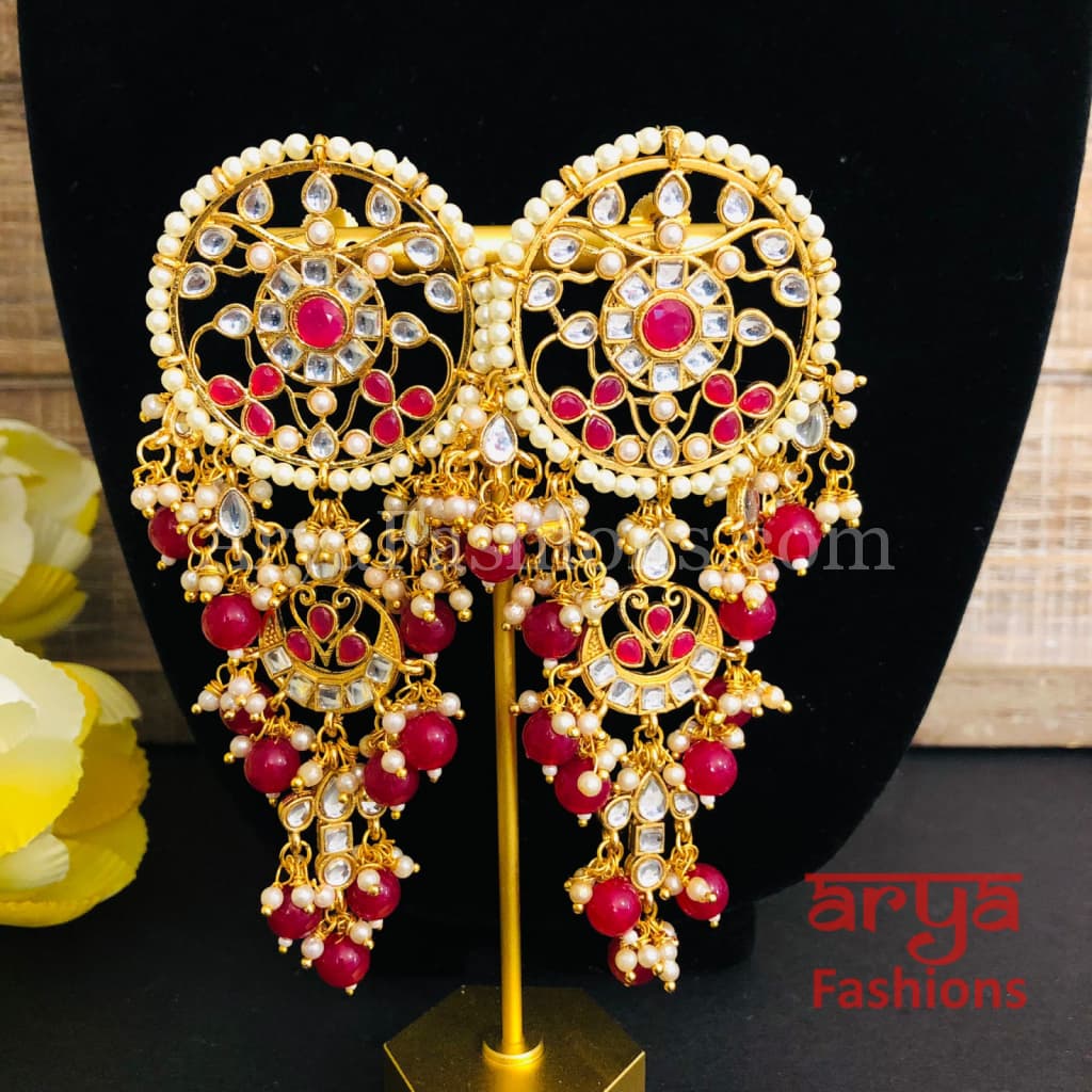 Mahi Jadau Long Kundan Earrings